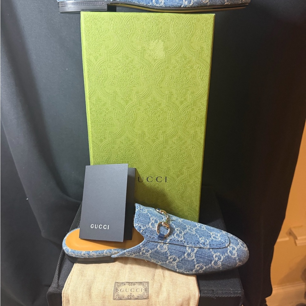 Gucci Denim Blue Slip-On Loafers